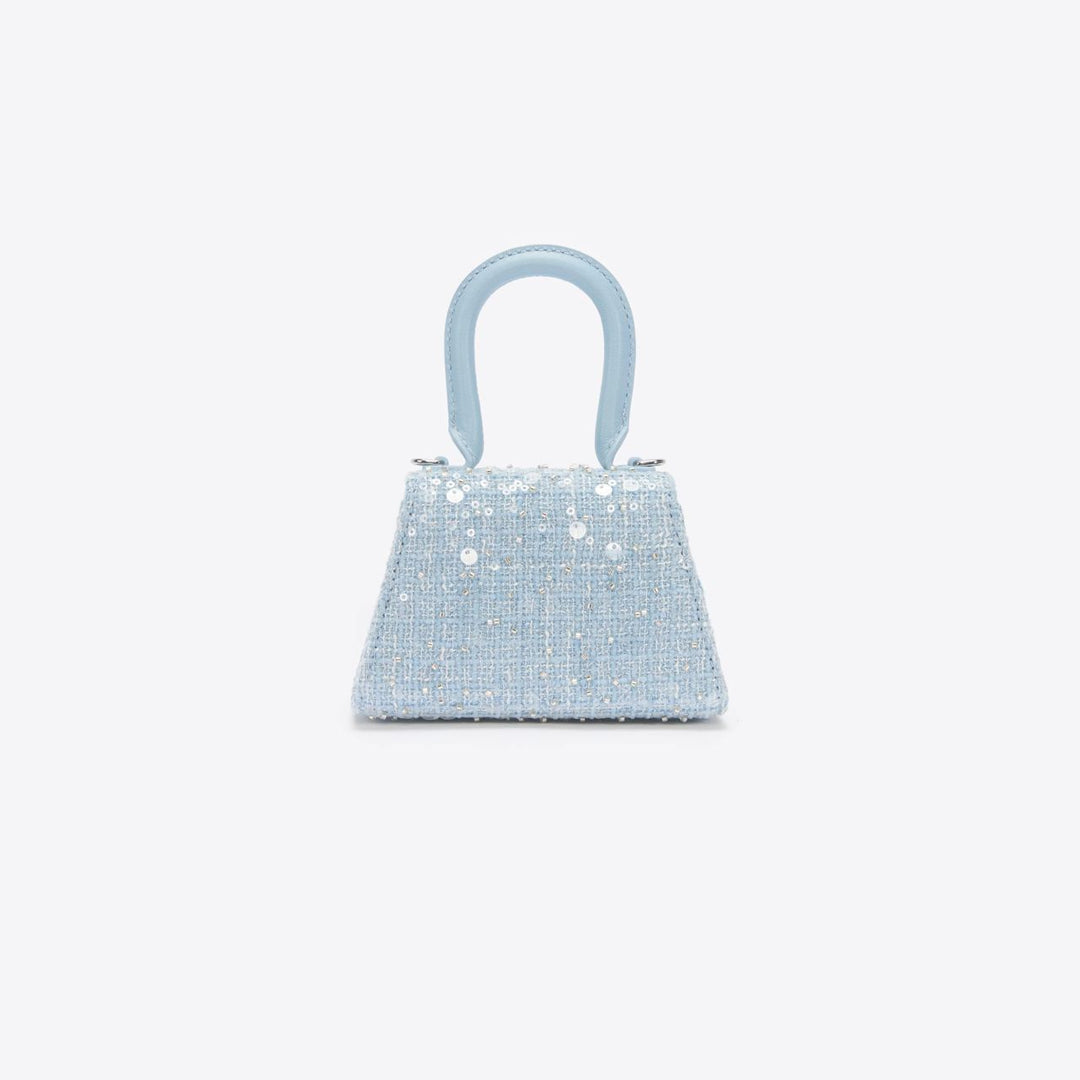 Blue Boucle Micro Bow Bag