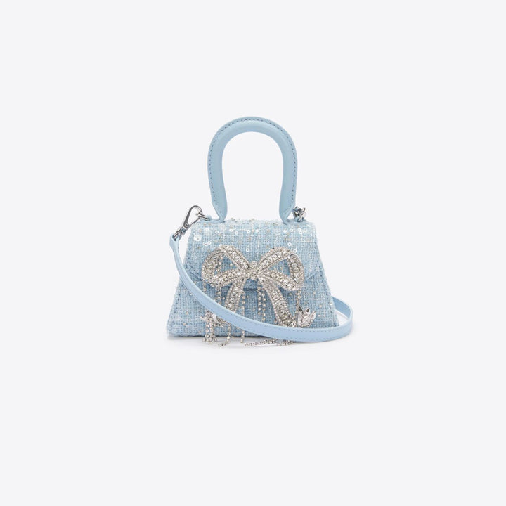 Blue Boucle Micro Bow Bag