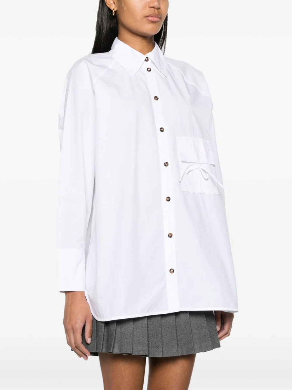 Cotton Poplin Oversize Raglan Shirt