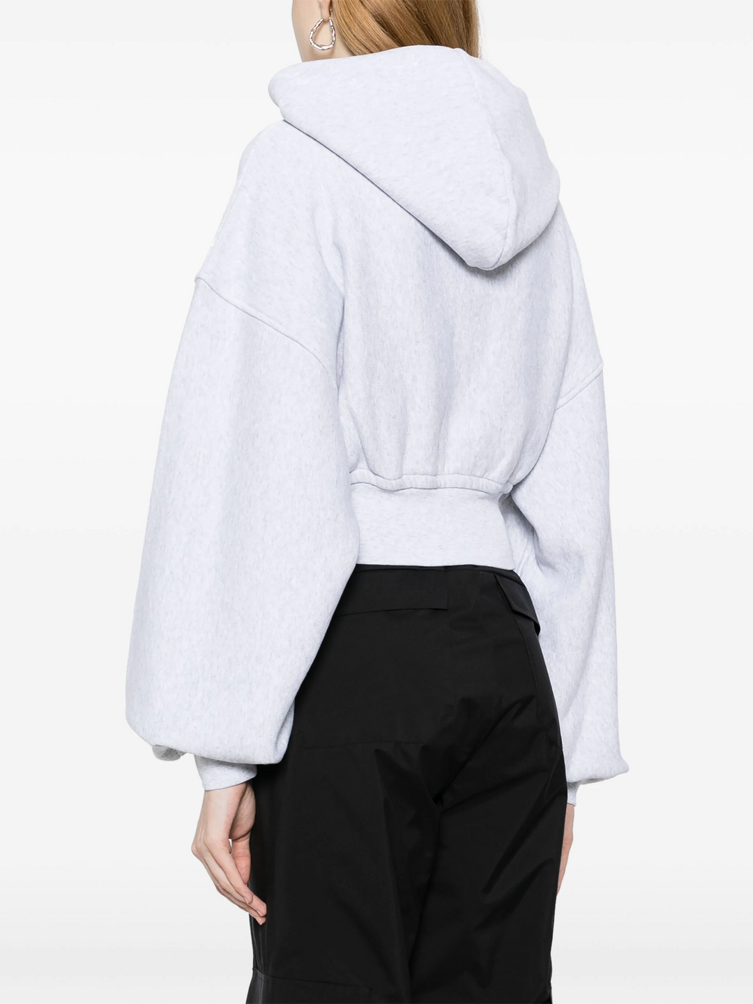 Cropped Zip Up Hoodie In Classic Terry