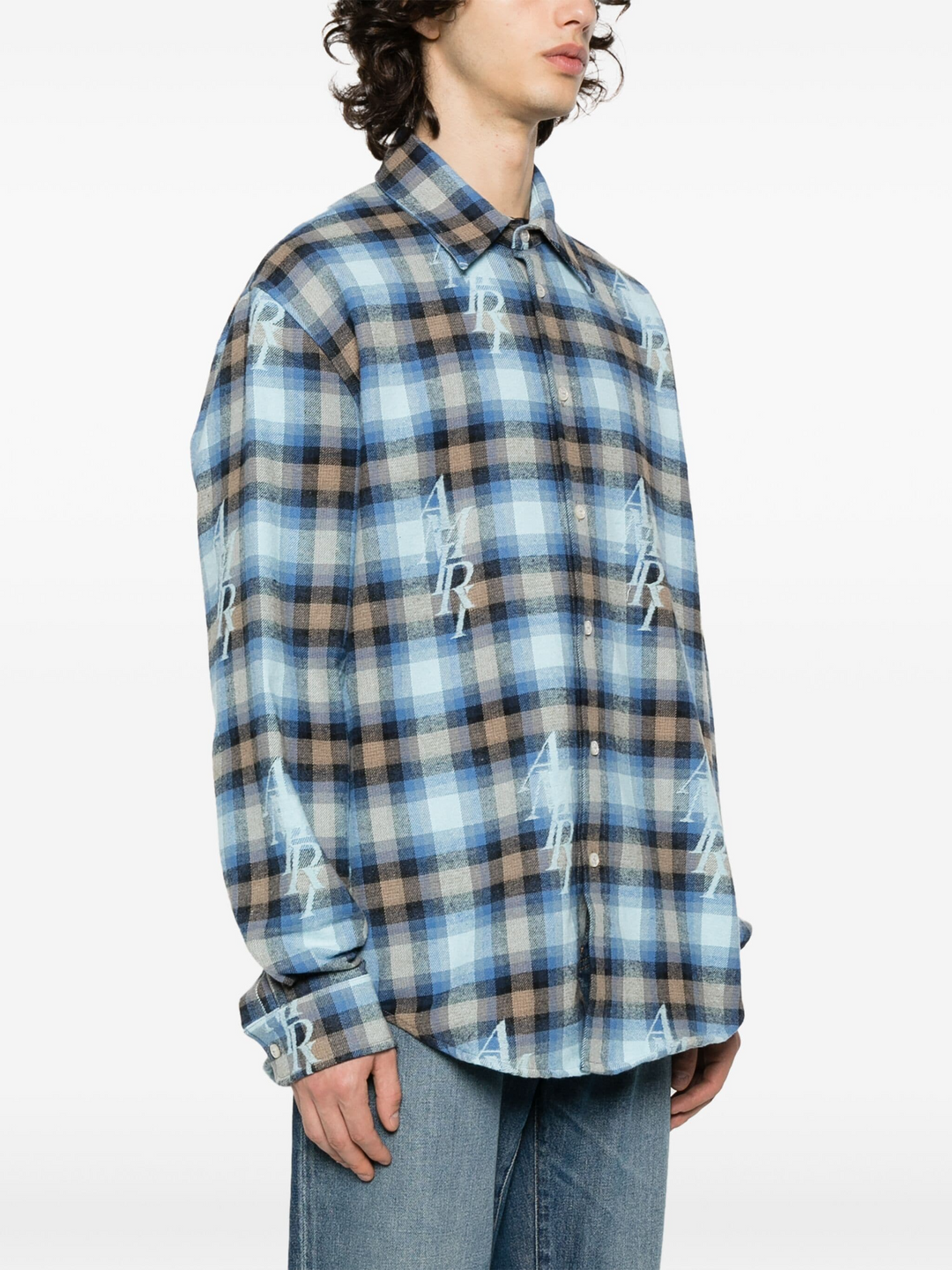 Staggered Plaid Flannel Shirt