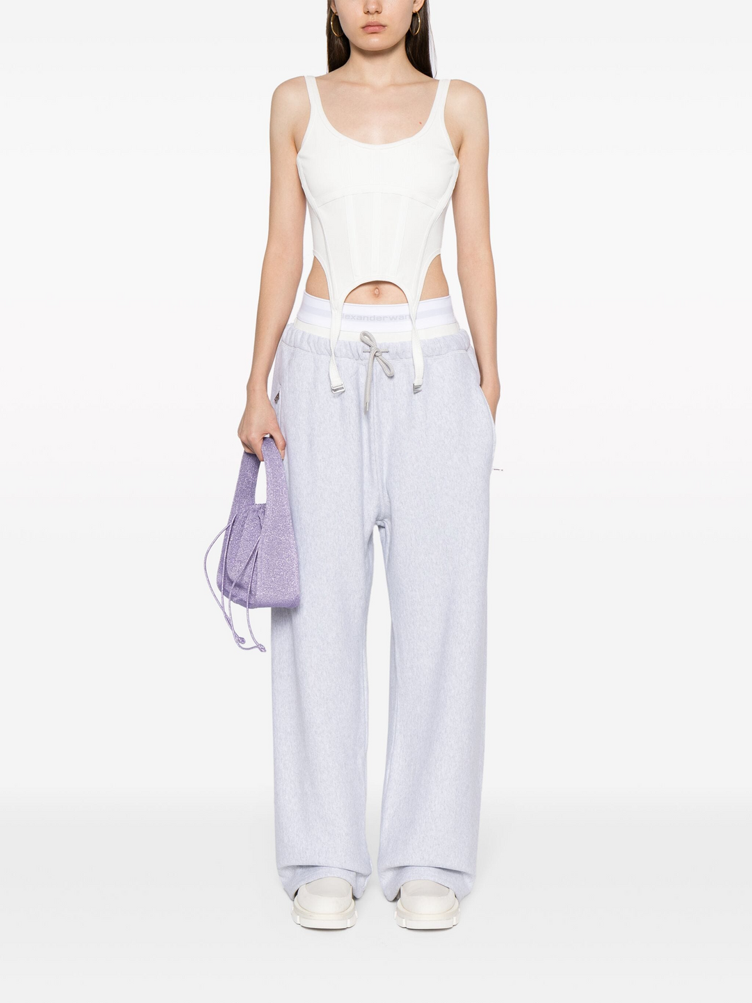 Wide Leg Sweatpants With Pre-Styled Logo Brief Waistband