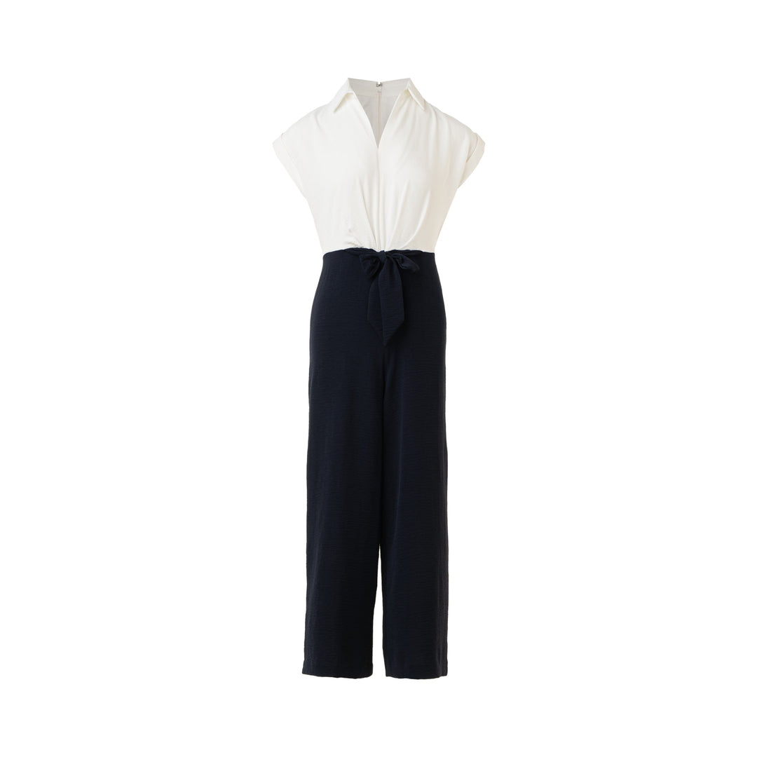 Extented Sleeve Tie Waist Jumpsuit