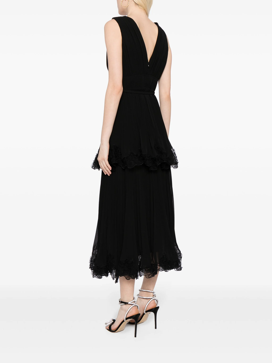Black Chiffon Tiered Midi Dress Club21.com Black Chiffon Tiered Midi Dress Club21.com