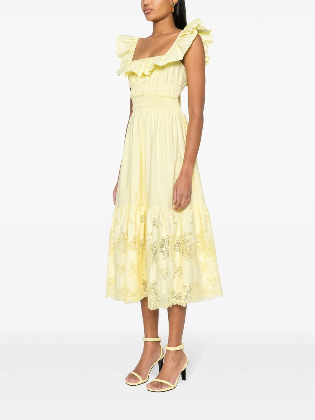 Yellow Cotton Midi Dress