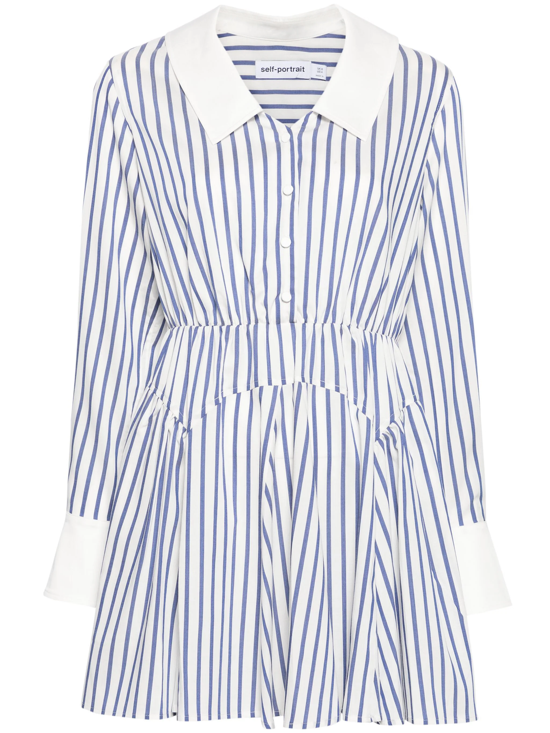 Blue Stripe Cotton Mini Dress