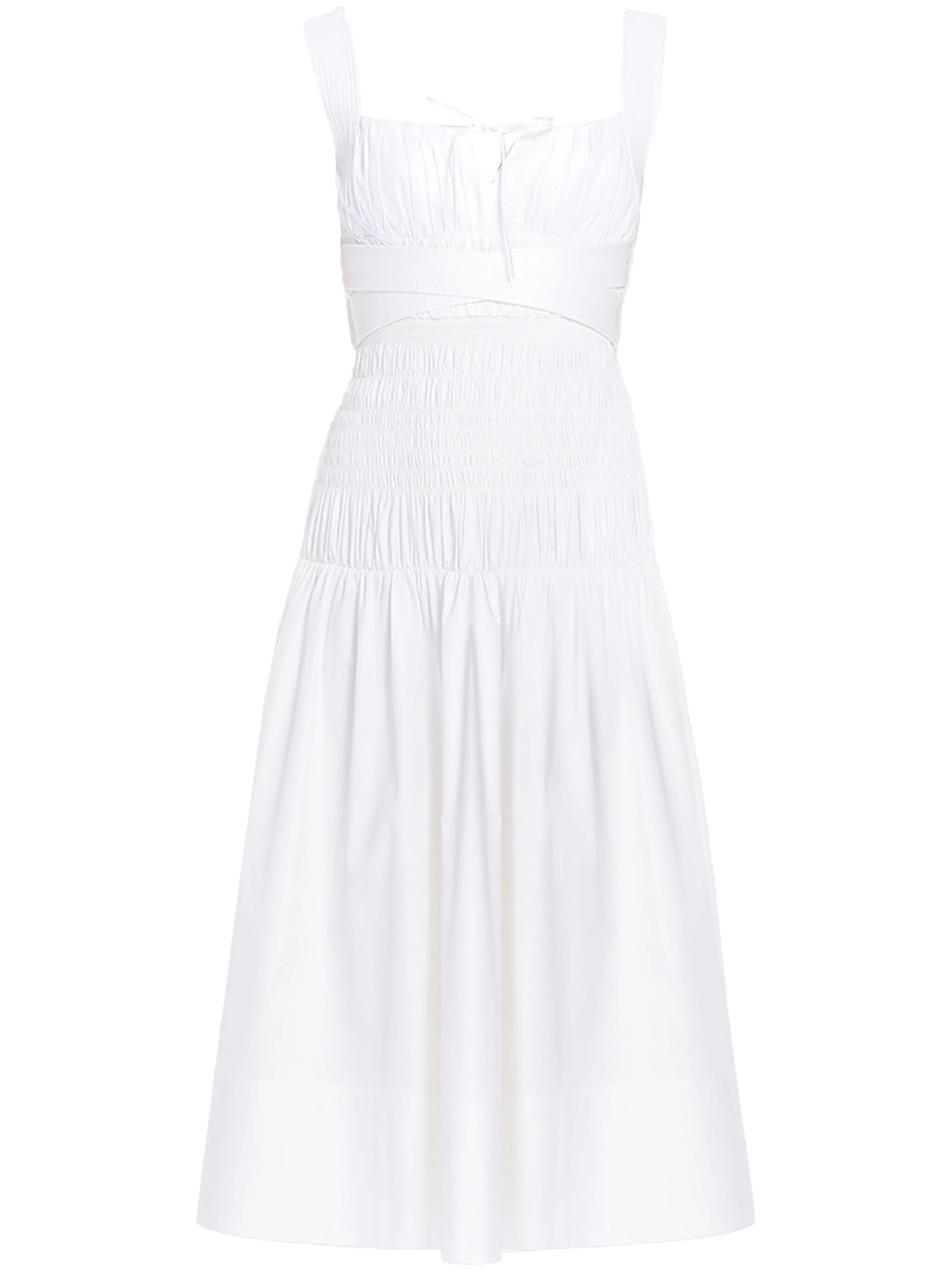 White Cotton Midi Dress