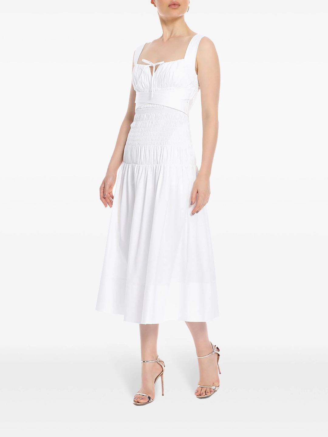 White Cotton Midi Dress