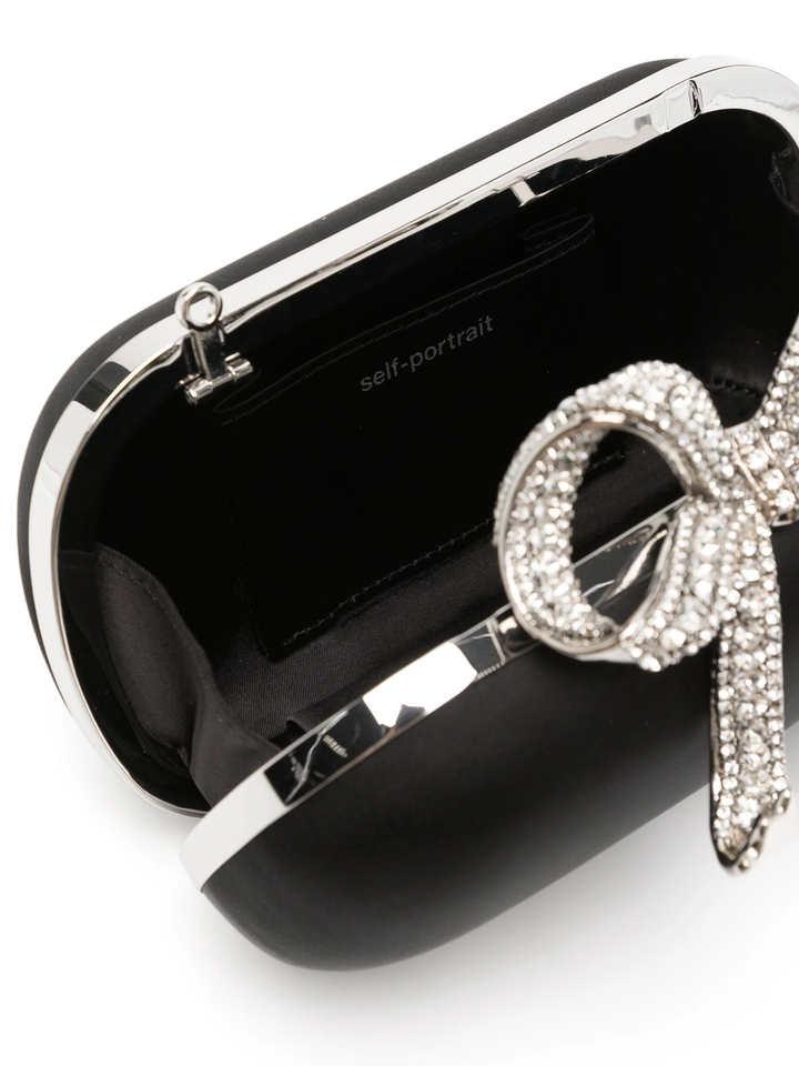 Black Satin Bow Clutch