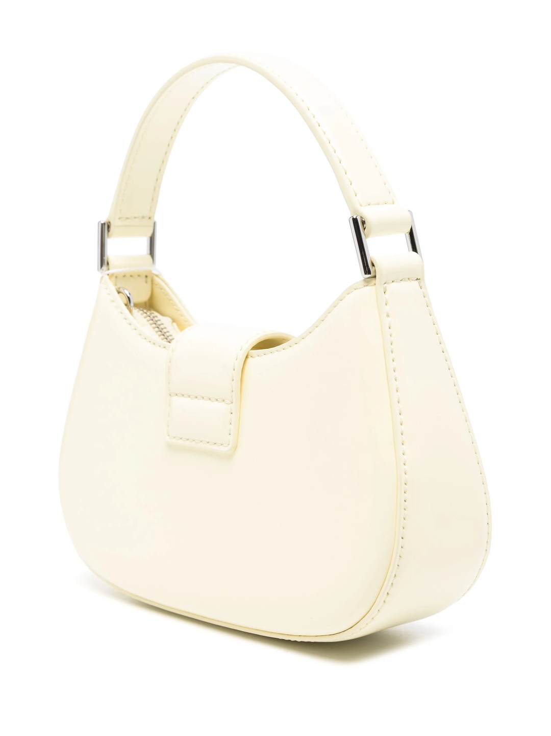 Cream Leather Crescent Bow Bag