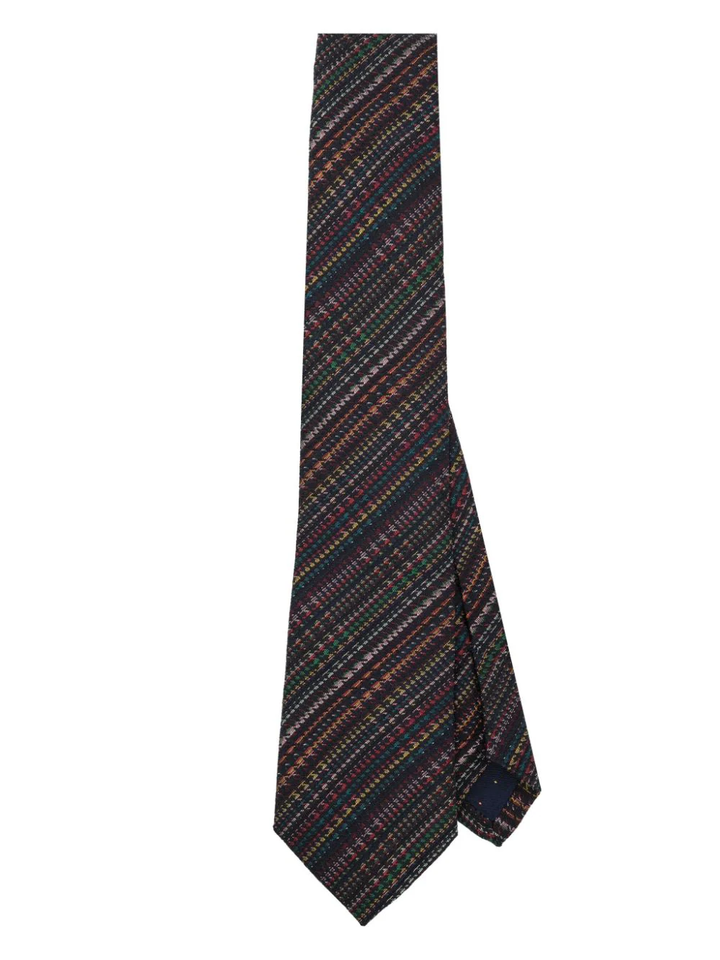 Men Tie Signature Stripe Houndstooth Check