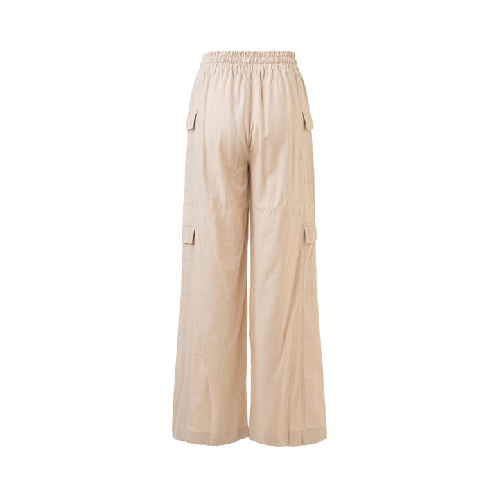 Linen Drawstring Wide Leg Pants