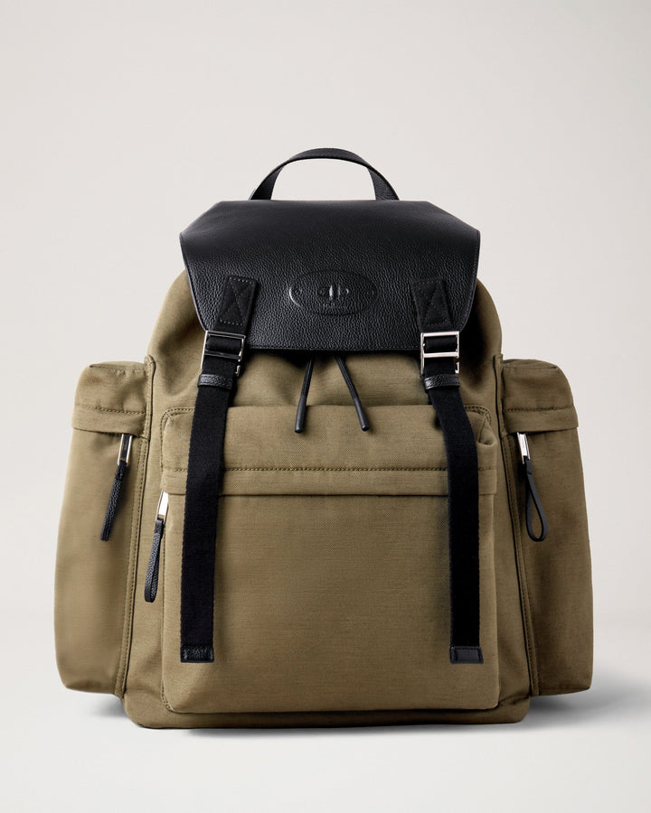 Skye Oversized Backpack Olive & Black Canvas Small Classic Grain