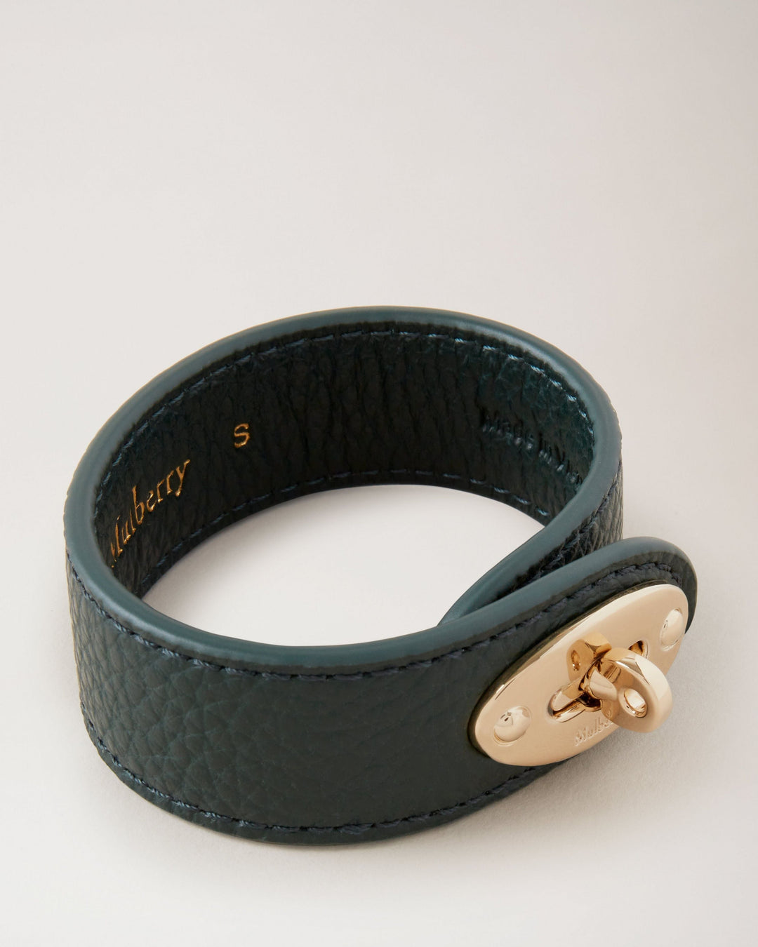 Bayswater Leather Bracelet Mulberry Green Small Classic Grain