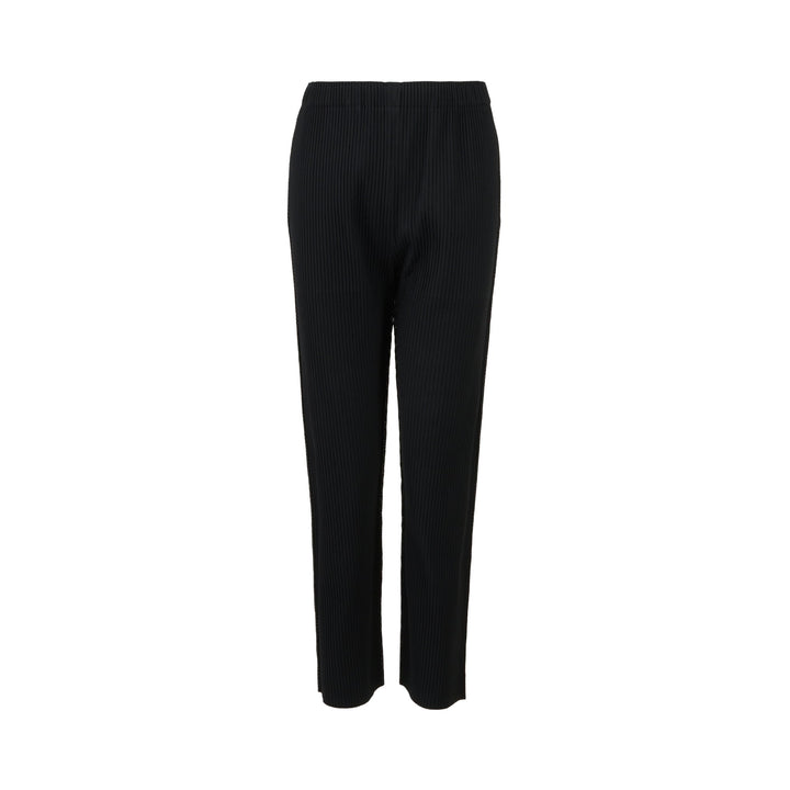 Fine Knit Pleats Black Pants