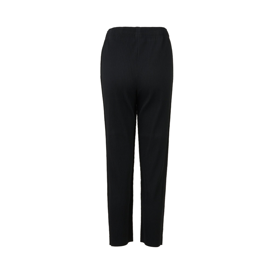 Fine Knit Pleats Black Pants