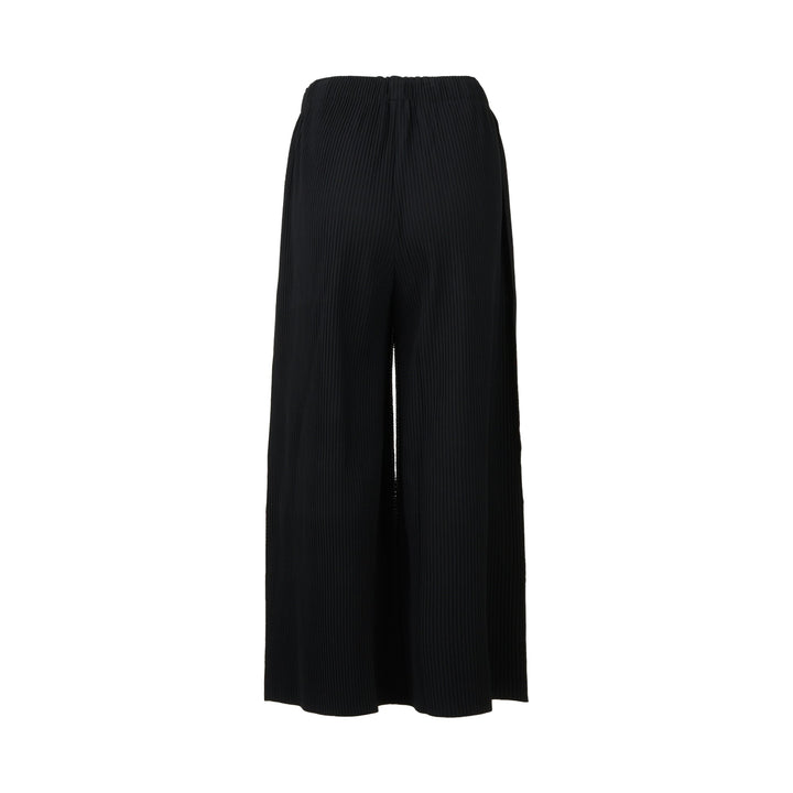 Fine Knit Pleats Black Pants