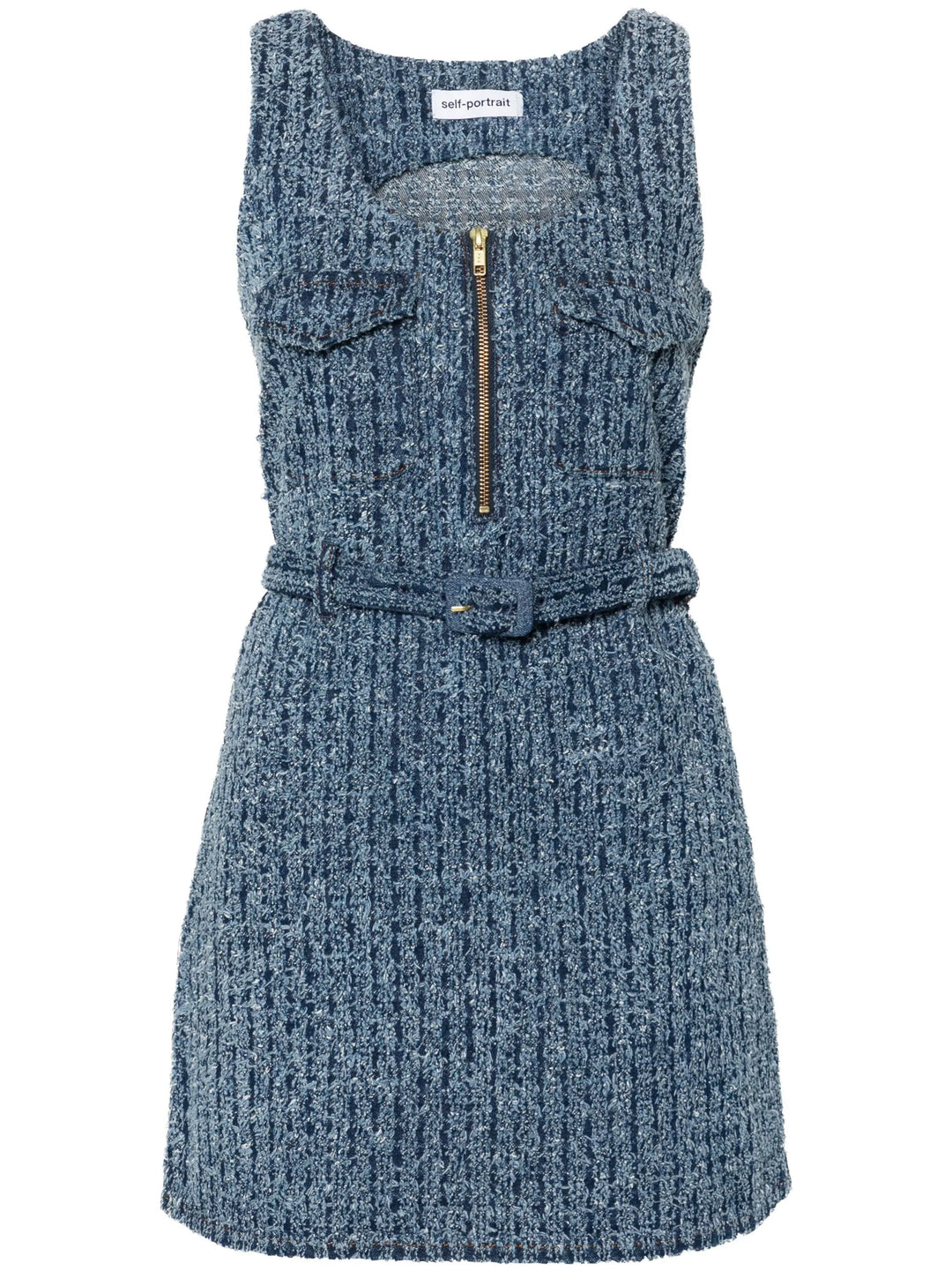 Textured Denim Mini Dress