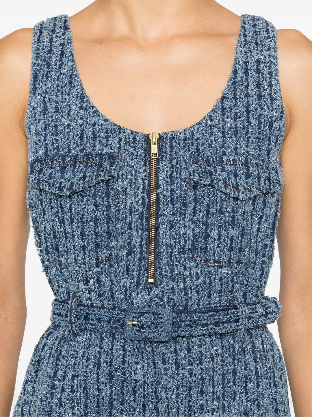 Textured Denim Mini Dress