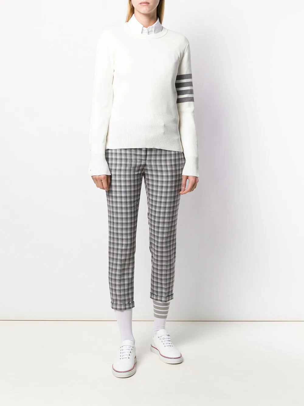 Thom Browne Milano Stitch Classic Crew Neck Sweatshirt Women - view 2