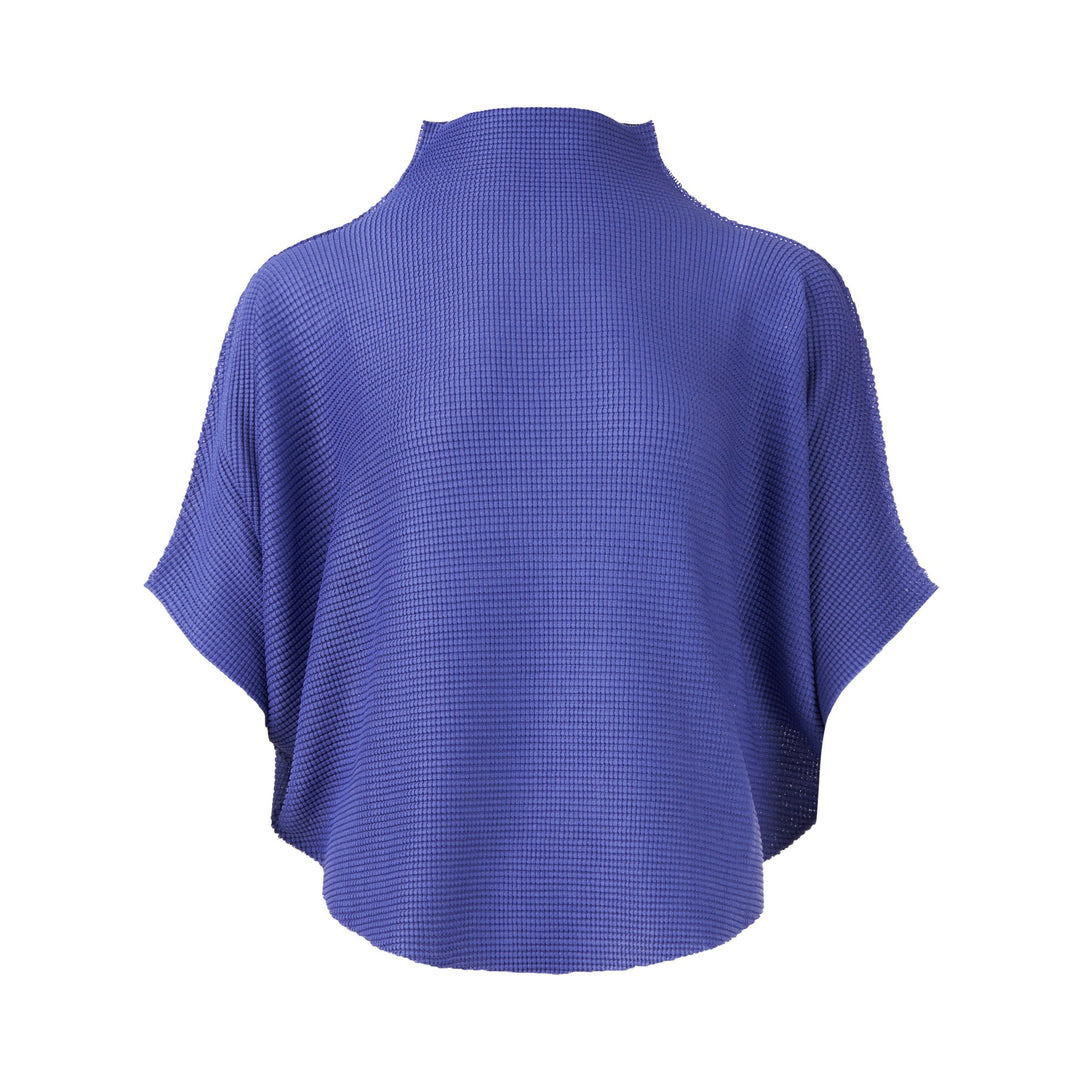 Basket Knit Stretch Pleats Top