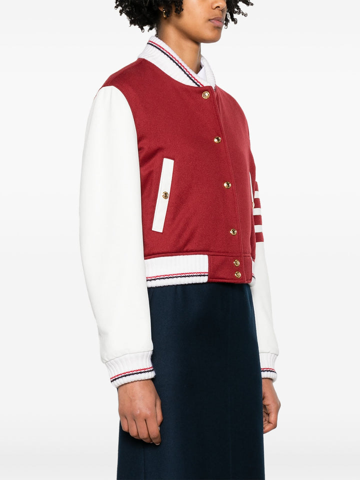 Cropped Varsity Jacket With 4Bar