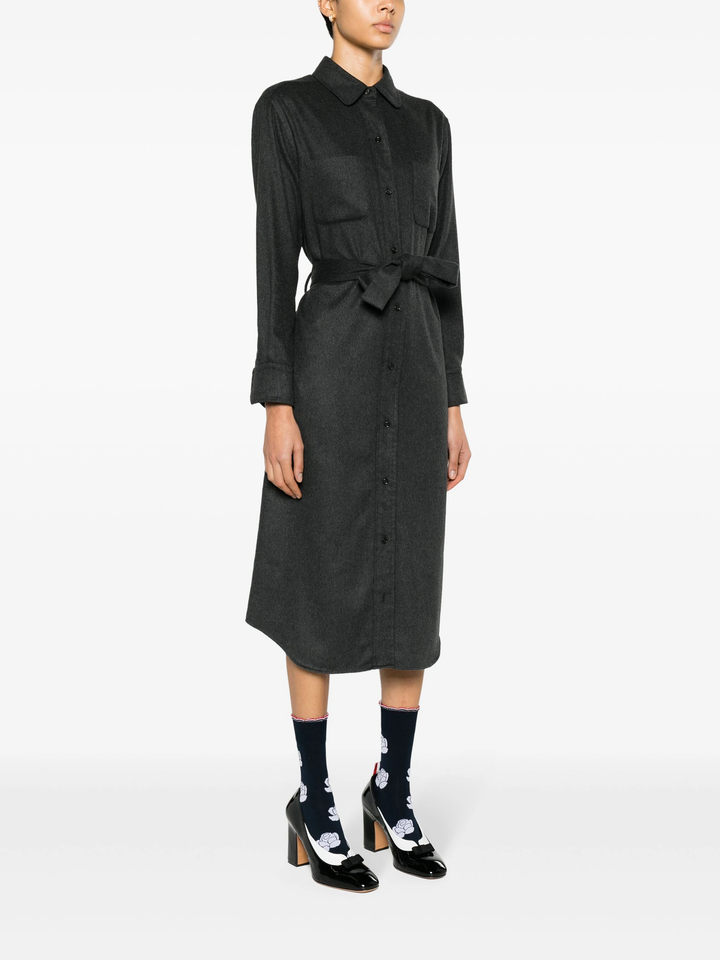 Silk Cashmere Maxi Shirt Dress