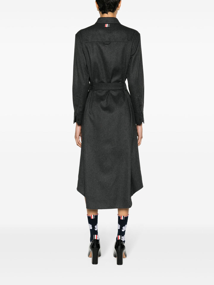 Silk Cashmere Maxi Shirt Dress