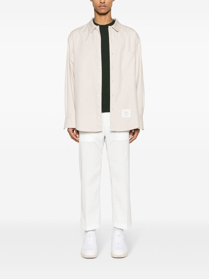 Stripe Cotton Flannel Oversized Shirt Men