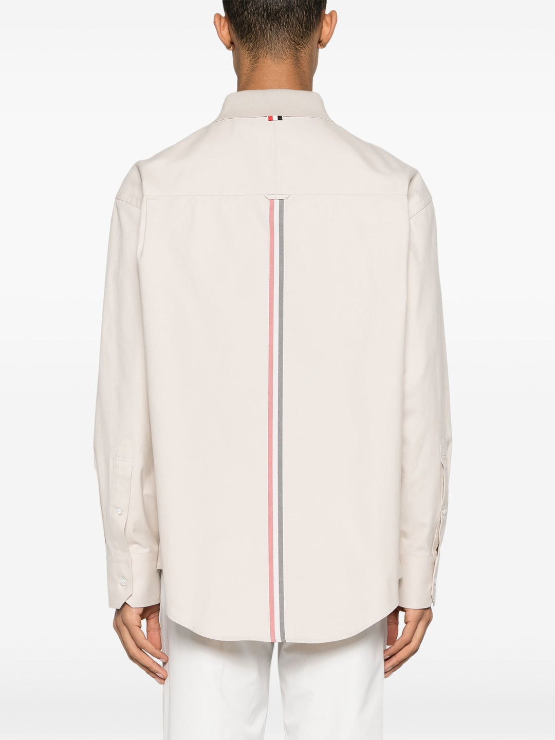 Stripe Cotton Flannel Oversized Shirt Men