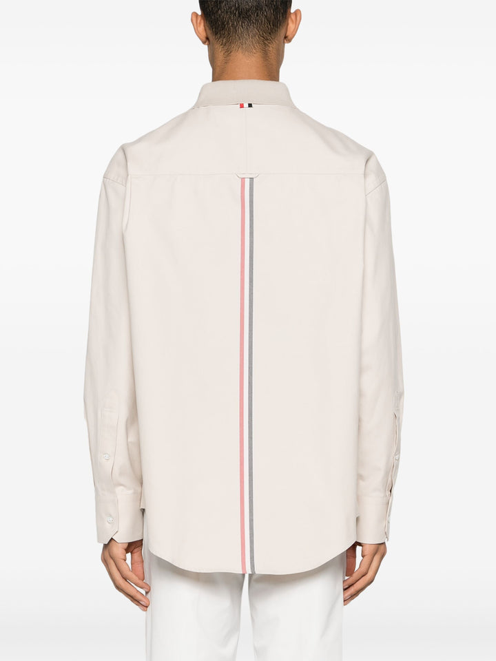 Stripe Cotton Flannel Oversized Shirt Men