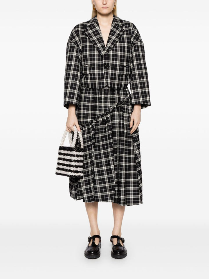 Check Pattern Wool Gabardine Jacket