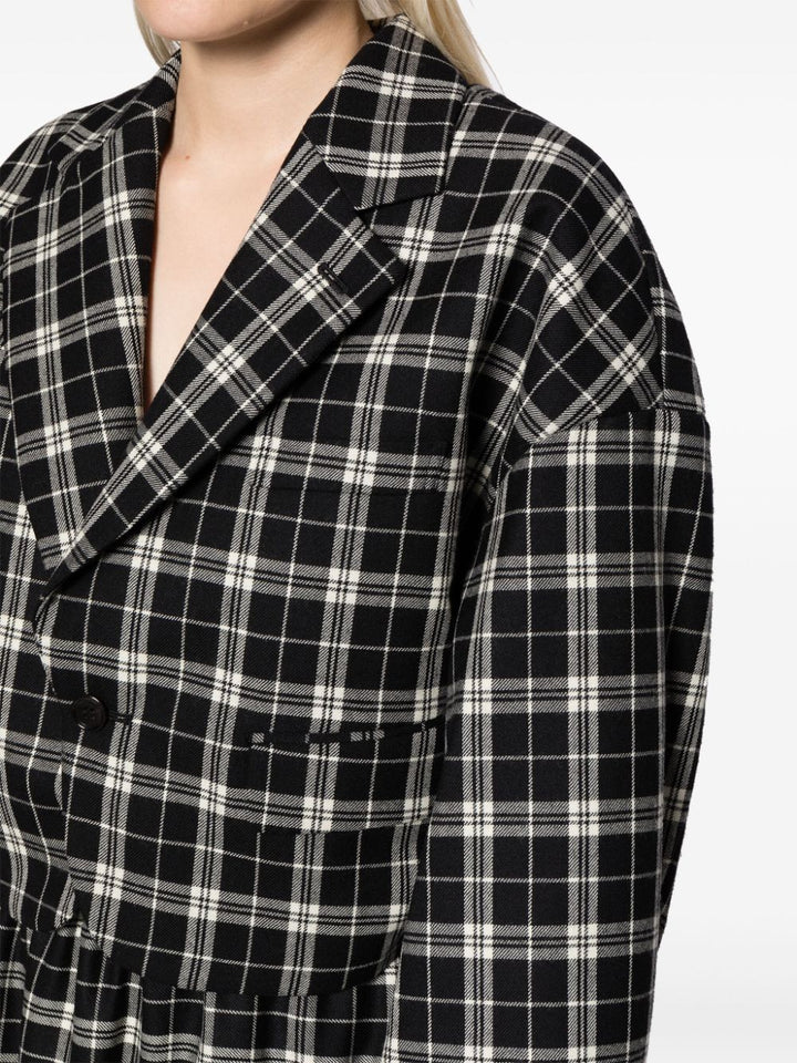 Check Pattern Wool Gabardine Jacket