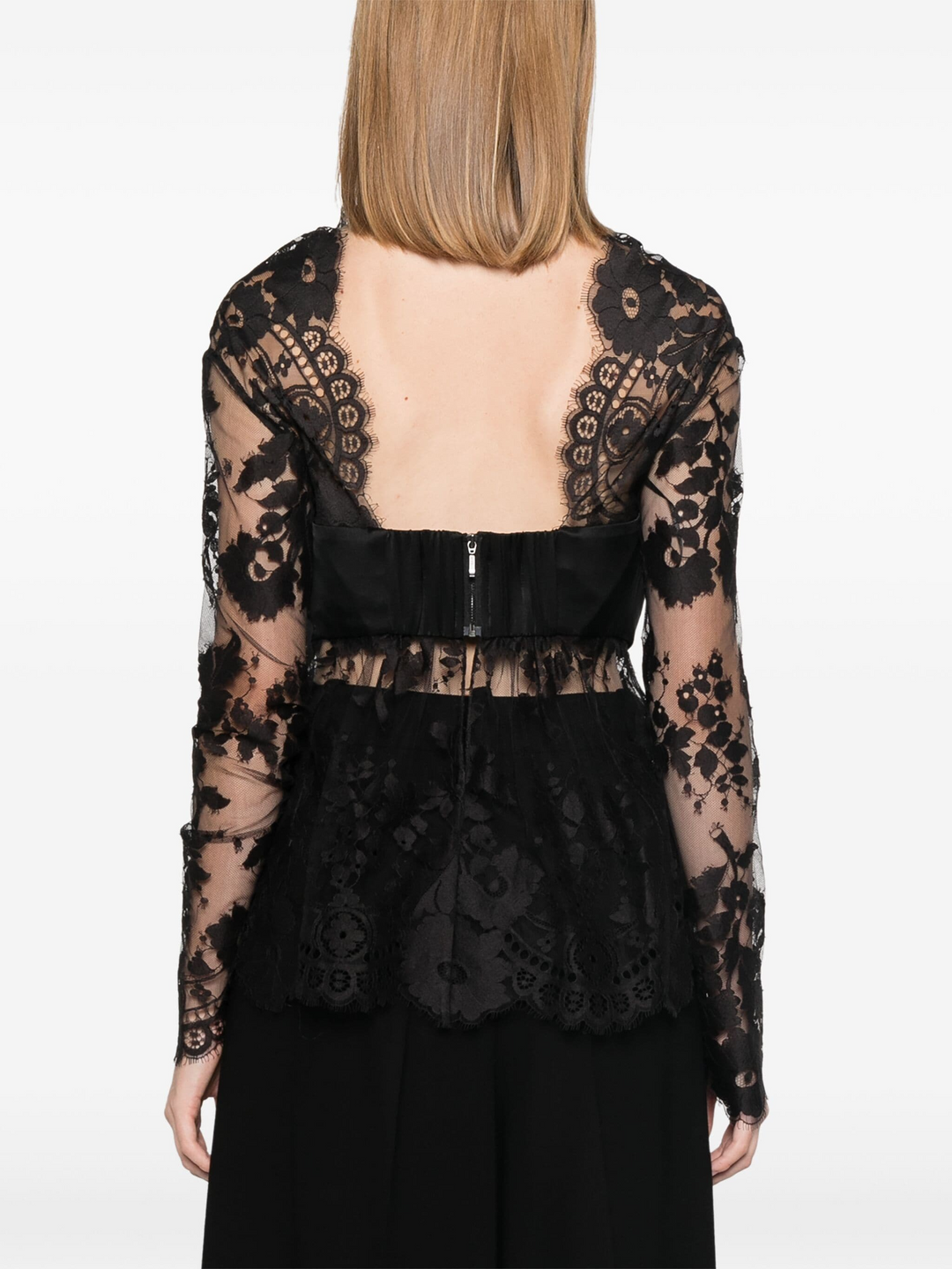 Illustration Lace Bow Bodice Top
