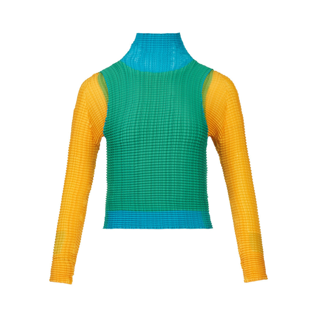 Layered Color Pleats Shirt