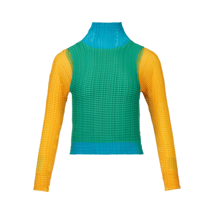 Layered Color Pleats Shirt