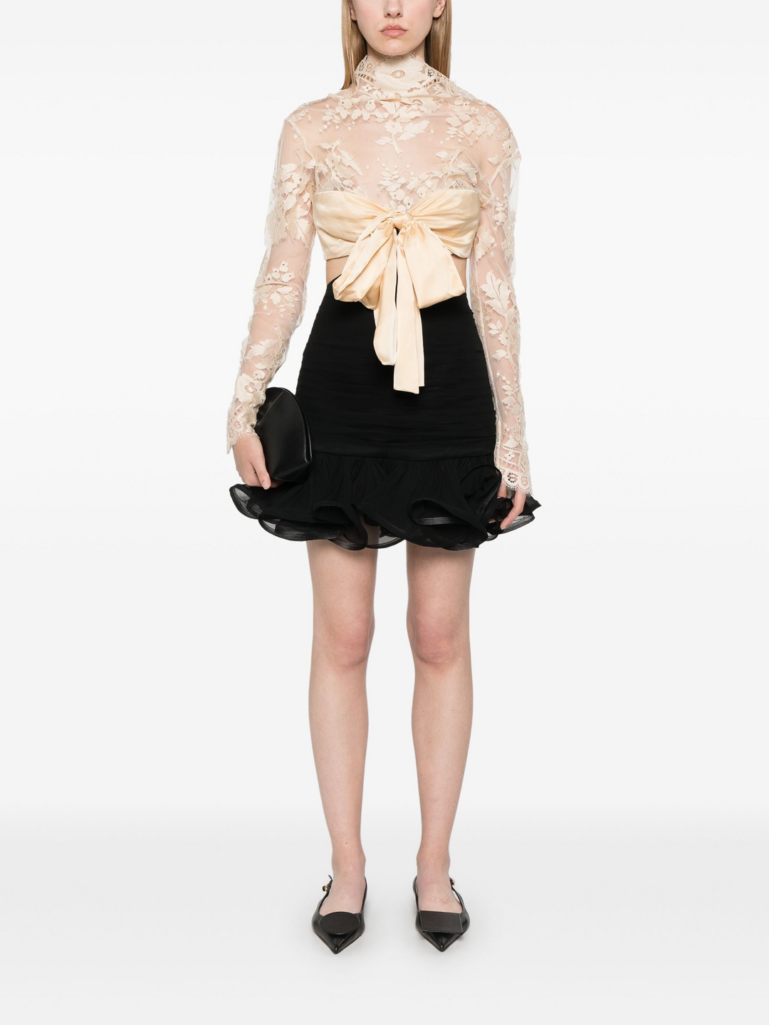 Illustration Flounce Mini Dress