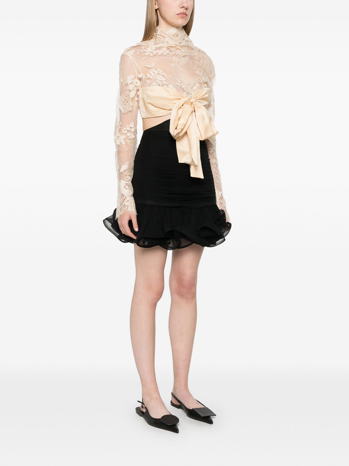 Illustration Flounce Mini Dress