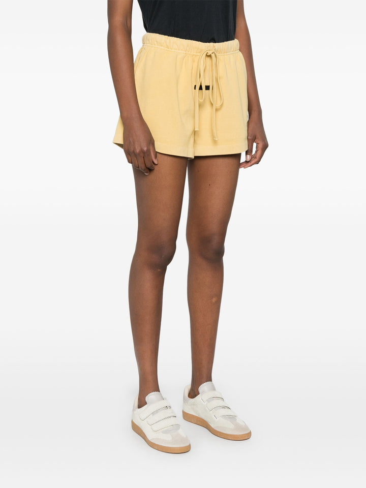 Quần short chạy nữ bằng vải Jersey dày