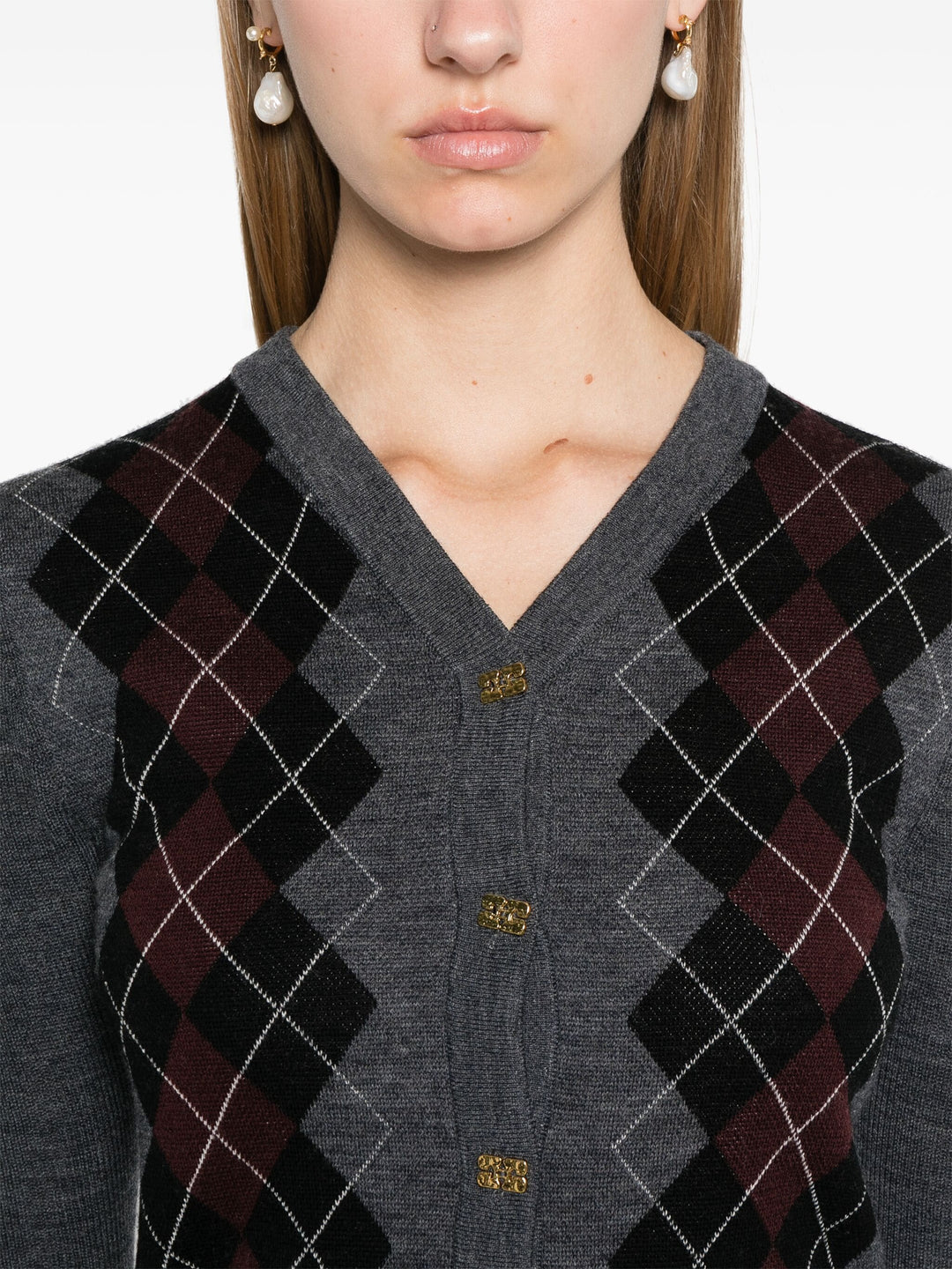 Elizabeth Sweater Brandy Melville Plaid Cardigan Argyle Cardigan