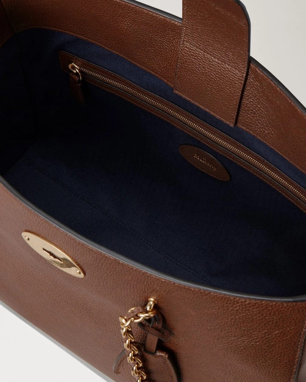 Lily Chain Tote Oak Two-Tone Small Classic Grain