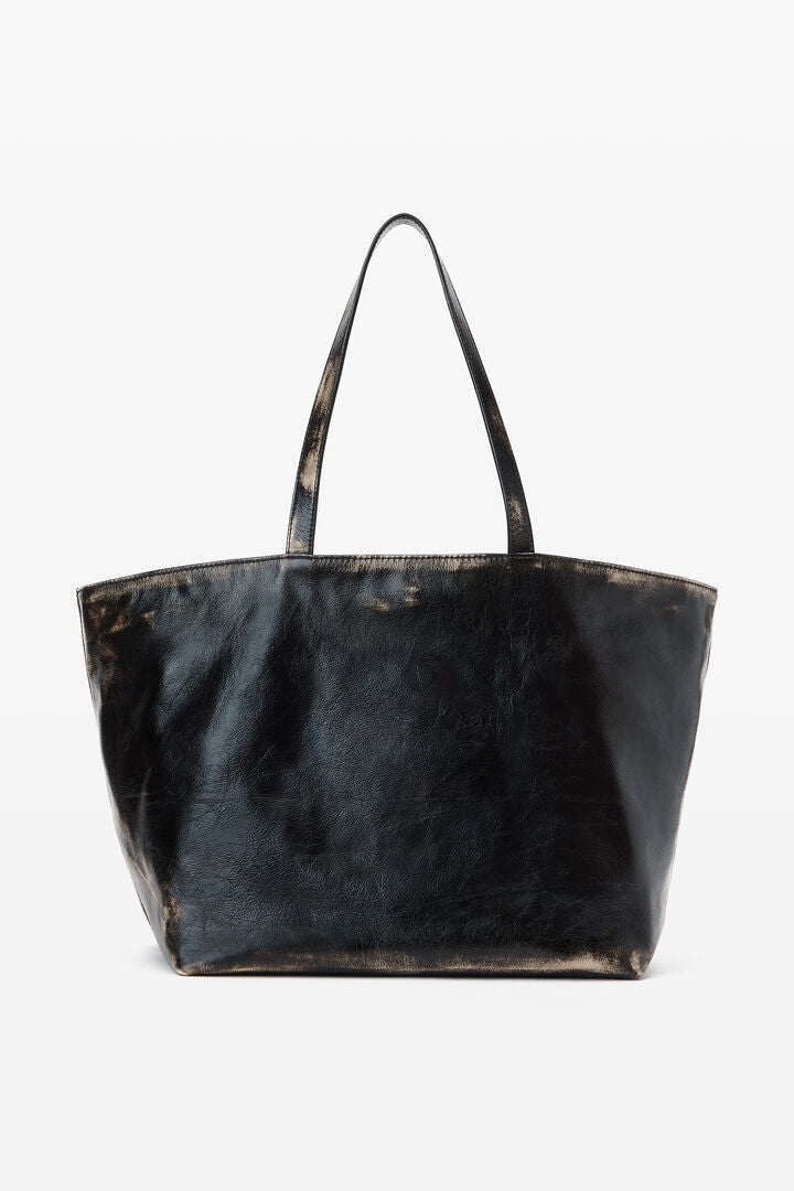 Punch Tote Bag In Brushed-Effect Leather