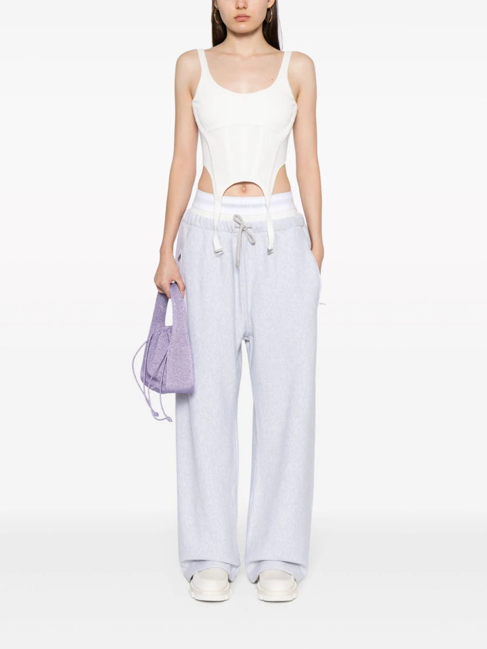 Wide Leg Sweatpants With Pre-Styled Logo Brief Waistband