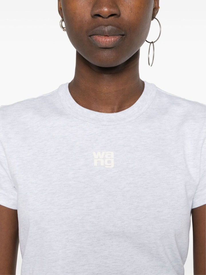 オーガニックコットンのエッセンシャルロゴシュリンクショートスリーブTシャツ