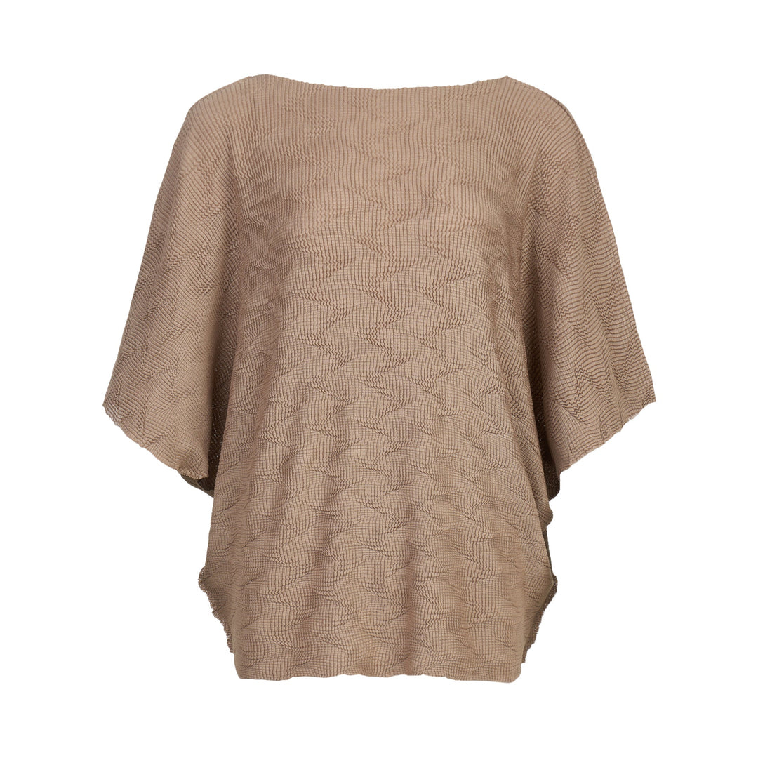 Wave Knit Stretch Pleats Top
