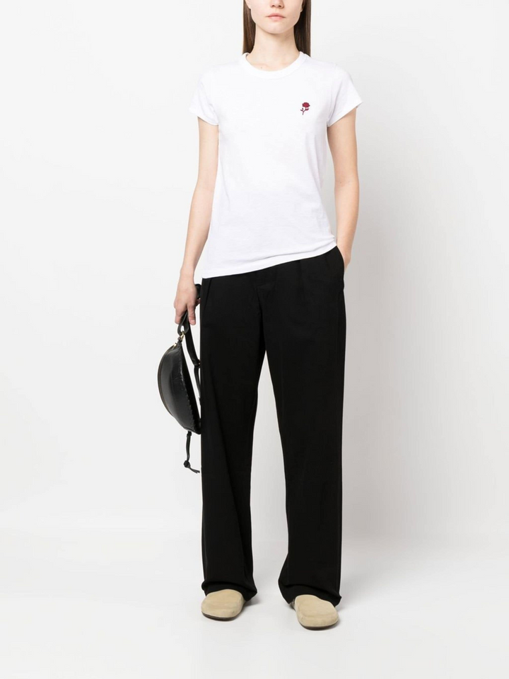 High-Rise Pleated Denim Trousers