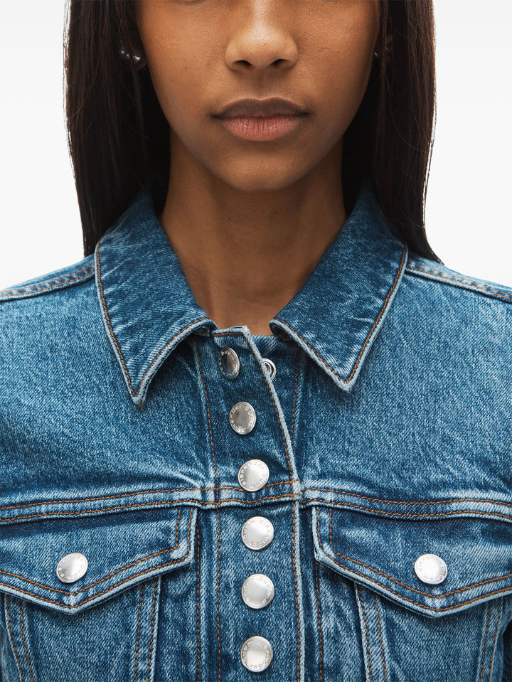 Cropped Trucker Jacket In Comfort-Stretch Denim