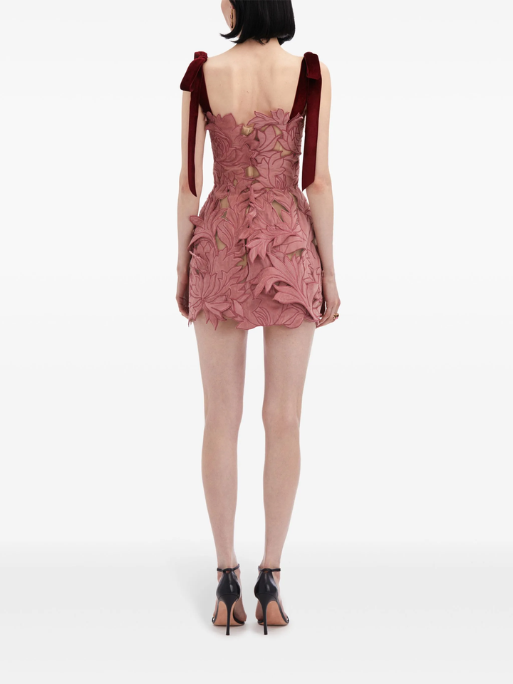 Strapless Peony Guipure Embroidered Dress