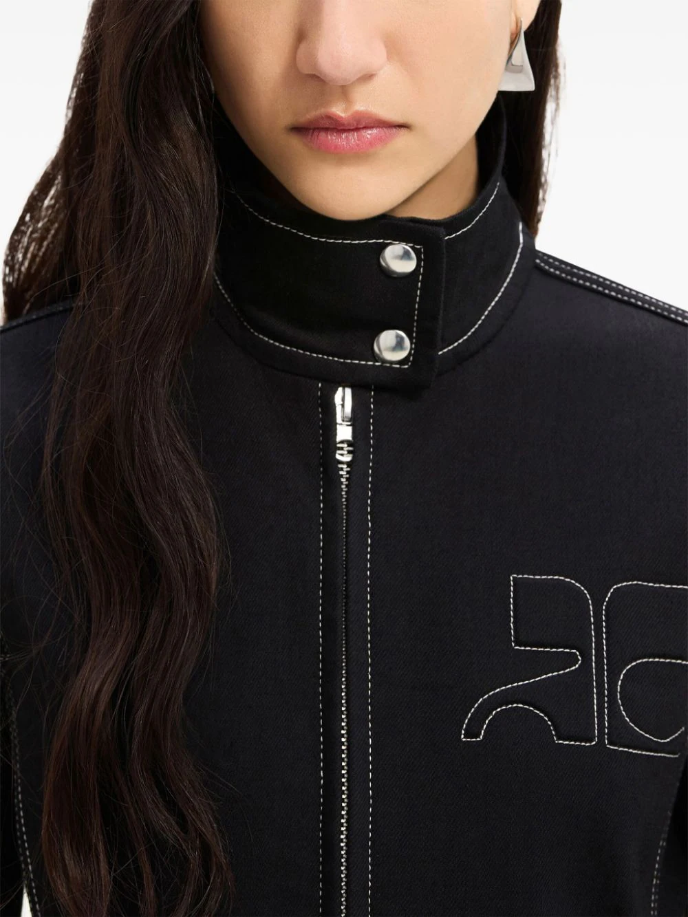 Iconic Zipped Denim Biker Jacket