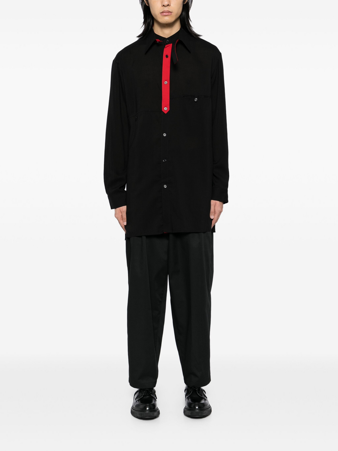 Chest Panel Red Cloth Blouse